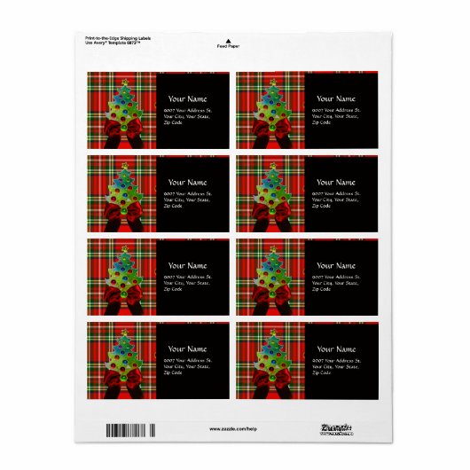 SCOTTISH TARTAN, ROT BOW UND CHRISTMAS BAUM (Vorne)