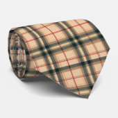 Scottish Tartan Tan Custom Necktie Krawatte (Gerollt)