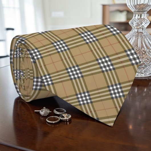 Scottish Tartan Tan Custom Necktie Krawatte