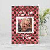 Scottish Tartan Themed Celebration Party Einladung (Stehend Vorderseite)