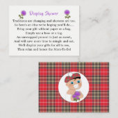 Scottish Tartan Thistle Baby Shower Display Begleitkarte (Vorne/Hinten)