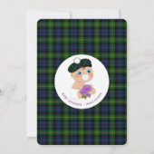 Scottish Tartan Thistle Blume Niedlich Baby Dusche Einladung (Rückseite)