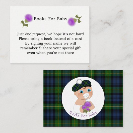 Scottish Tartan Thistle Blume Niedlich Baby Shower Begleitkarte (Vorne/Hinten)