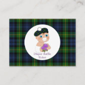 Scottish Tartan Thistle Blume Niedlich Baby Shower Begleitkarte (Rückseite)