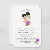 Scottish Tartan Thistle Blume Niedlich Baby Shower Einladung (Vorderseite)