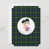 Scottish Tartan Thistle Blume Niedlich Baby Shower Einladung (Rückseite)