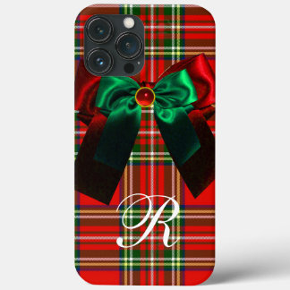 SCOTTISH TARTAN UND RED GREEN BOWS CHRISTMAS PARTY iPhone 13 PRO MAX HÜLLE