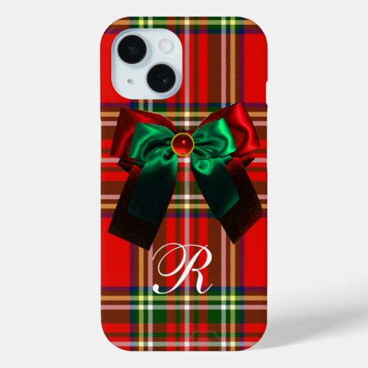SCOTTISH TARTAN UND RED GREEN BOWS CHRISTMAS PARTY Case-Mate iPhone HÜLLE (Rückseite)