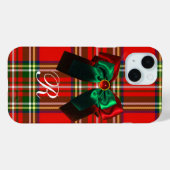 SCOTTISH TARTAN UND RED GREEN BOWS CHRISTMAS PARTY Case-Mate iPhone HÜLLE (Rückseite (Horizontal))