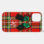 SCOTTISH TARTAN UND RED GREEN BOWS CHRISTMAS PARTY Case-Mate iPhone HÜLLE (Rückseite (Horizontal))