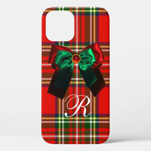 SCOTTISH TARTAN UND RED GREEN BOWS CHRISTMAS PARTY Case-Mate iPhone HÜLLE (Rückseite)
