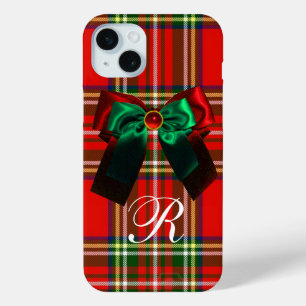SCOTTISH TARTAN UND RED GREEN BOWS CHRISTMAS PARTY iPhone 15 MINI HÜLLE