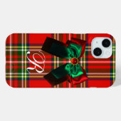 SCOTTISH TARTAN UND RED GREEN BOWS CHRISTMAS PARTY Case-Mate iPhone HÜLLE (Rückseite (Horizontal))