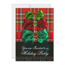 SCOTTISH TARTAN UND RED GREEN BOWS CHRISTMAS PARTY