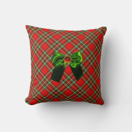SCOTTISH TARTAN UND RED GREEN BOWS CHRISTMAS PARTY KISSEN