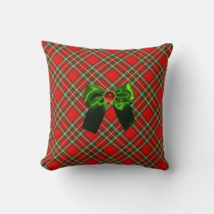 SCOTTISH TARTAN UND RED GREEN BOWS CHRISTMAS PARTY KISSEN