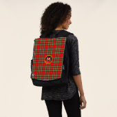 SCOTTISH TARTAN UND RED RUBY GEM STONE MONOGRAM RUCKSACK (Ausgewaschen)