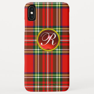 SCOTTISH TARTAN UND RED RUBY GEMSTONE MONOGRAM Case-Mate iPhone HÜLLE