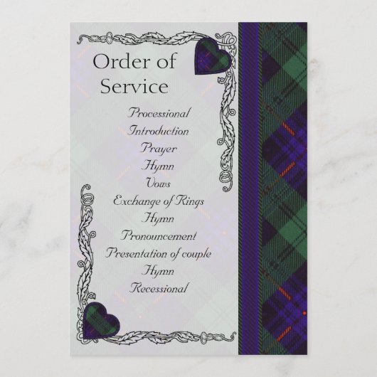 Scottish Tartan Wedding Program - Armstrong Programm (Rückseite)