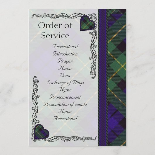 Scottish Tartan Wedding Program - Barclay Programm (Rückseite)