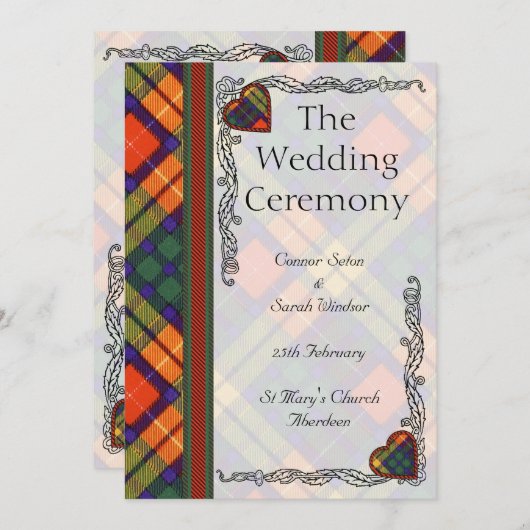 Scottish Tartan Wedding Program - Buchanan Programm (Vorne/Hinten)