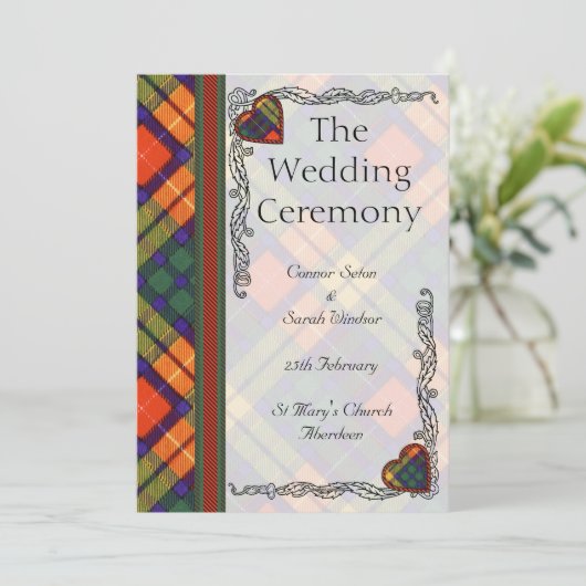 Scottish Tartan Wedding Program - Buchanan Programm (Stehend Vorderseite)
