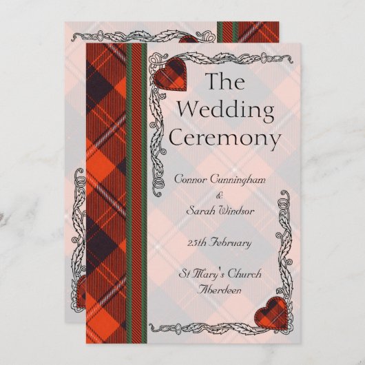 Scottish Tartan Wedding Program - Cunningham Programm (Vorne/Hinten)