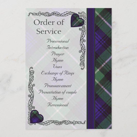 Scottish Tartan Wedding Program - Lamont Programm (Rückseite)
