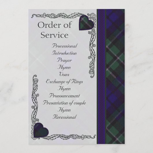 Scottish Tartan Wedding Program - Maccallum Programm (Rückseite)