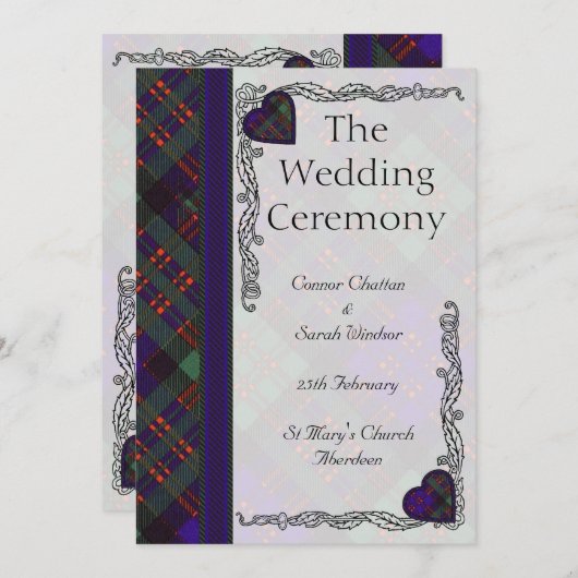 Scottish Tartan Wedding Program - Macdonald Clan Programm (Vorne/Hinten)