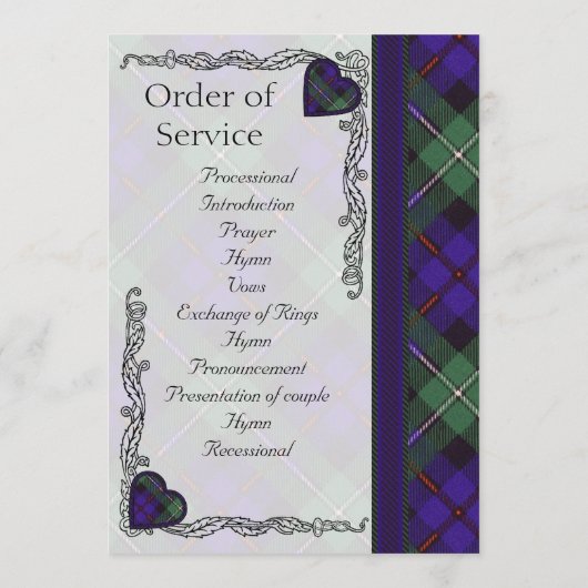Scottish Tartan Wedding Program - Mackenzie Programm (Rückseite)