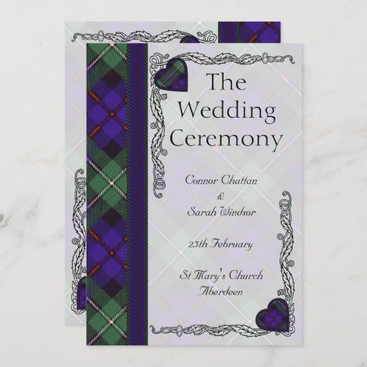 Scottish Tartan Wedding Program - Mackenzie Programm (Vorne/Hinten)