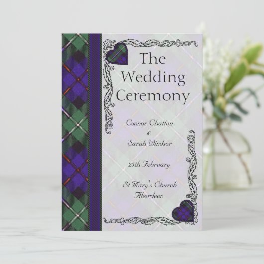 Scottish Tartan Wedding Program - Mackenzie Programm (Stehend Vorderseite)