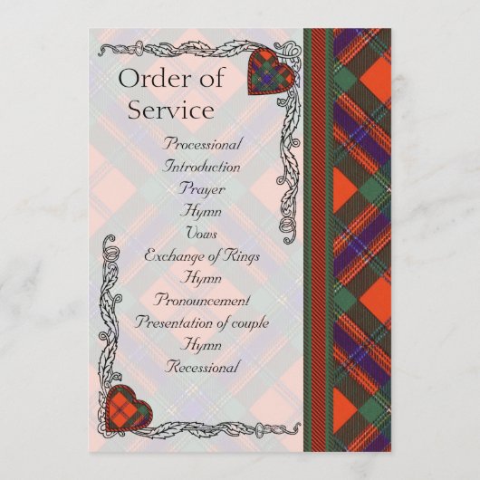 Scottish Tartan Wedding Program - Maclean of Duart Programm (Rückseite)