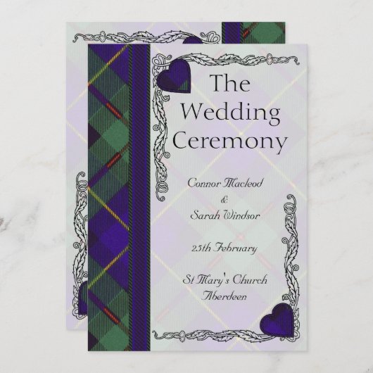 Scottish Tartan Wedding Program Macleod of Harris Programm (Vorne/Hinten)