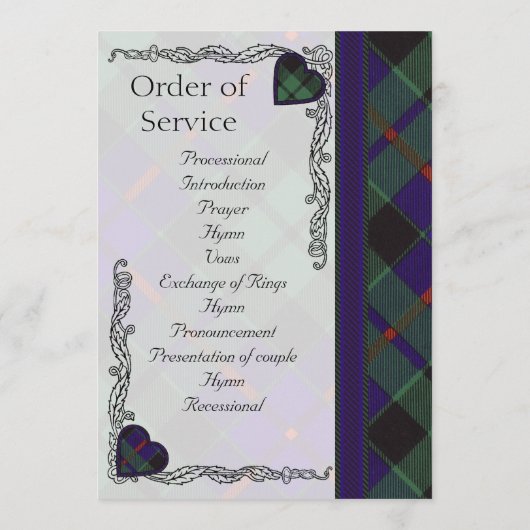 Scottish Tartan Wedding Program - Morrison Programm (Rückseite)