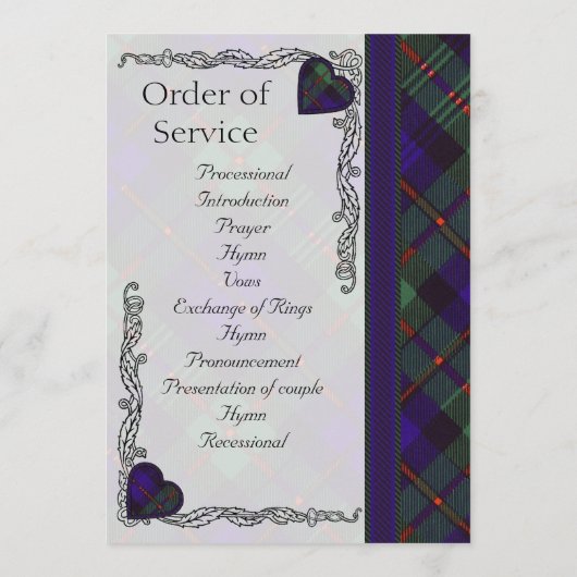 Scottish Tartan Wedding Program - Murray Programm (Rückseite)