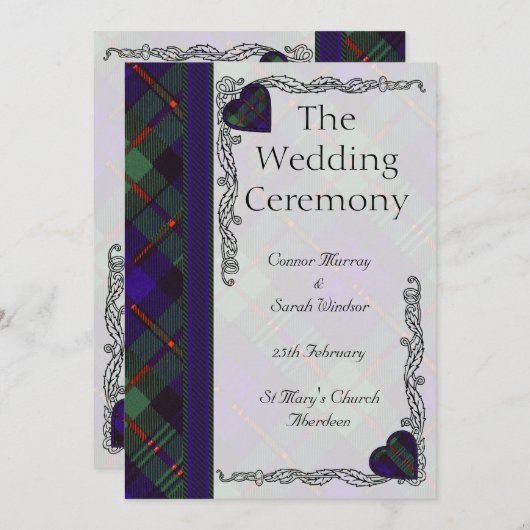 Scottish Tartan Wedding Program - Murray Programm (Vorne/Hinten)