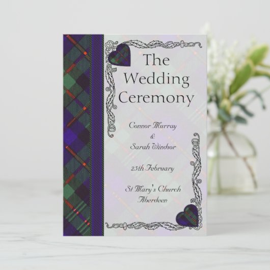Scottish Tartan Wedding Program - Murray Programm (Stehend Vorderseite)