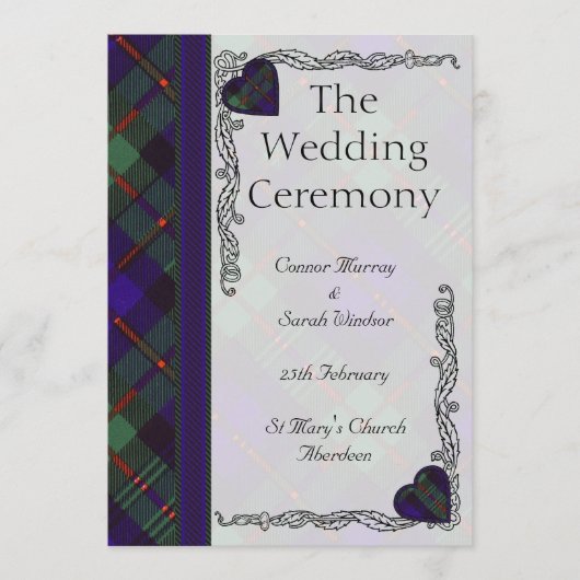 Scottish Tartan Wedding Program - Murray Programm (Vorderseite)