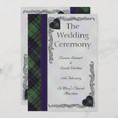 Scottish Tartan Wedding Program - Stewart Hunting Programm (Vorne/Hinten)