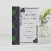 Scottish Tartan Wedding Program - Stewart Hunting Programm (Stehend Vorderseite)