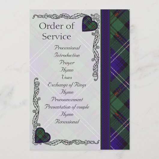 Scottish Tartan Wedding Program - Urquart Programm (Rückseite)