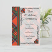 Scottish Tartan Wedding Programm - Royal Stewart (Stehend Vorderseite)