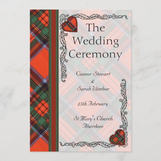 Scottish Tartan Wedding Programm - Royal Stewart (Vorderseite)