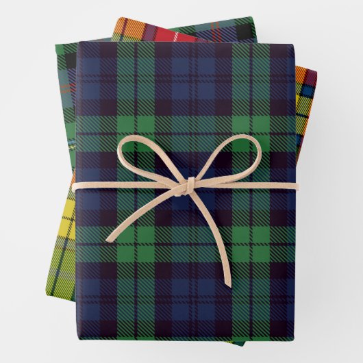 Scottish Tartans Black Watch, Malcolm, Buchanan Geschenkpapier Set (Beispiel)