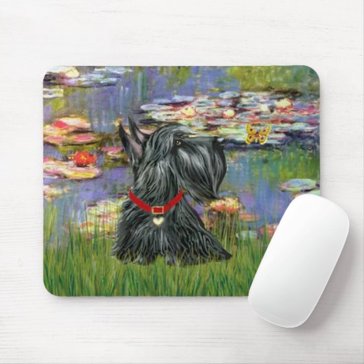 Scottish Terrier 12 - Lilies 2 Mousepad (Mit Mouse)