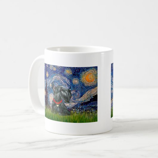 Scottish Terrier 12c - Starry Night Kaffeetasse (Vorderseite Links)