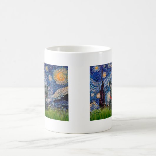 Scottish Terrier 12c - Starry Night Kaffeetasse (Mittel)