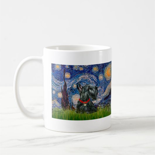 Scottish Terrier 12c - Starry Night Kaffeetasse (Links)